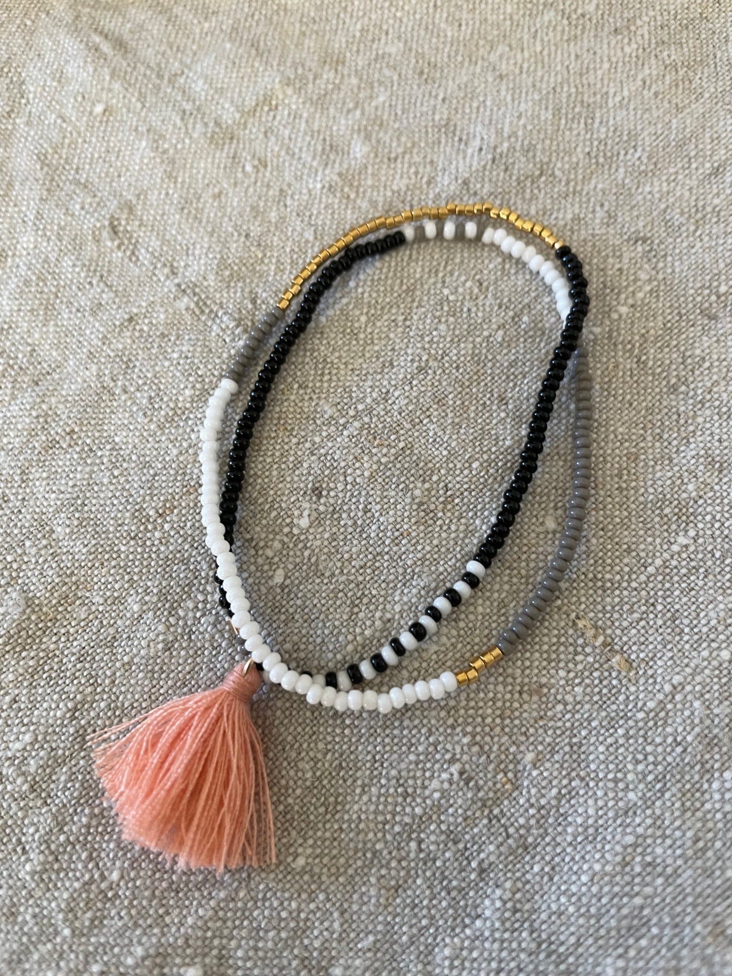 Elastische dubbele armband multicolor