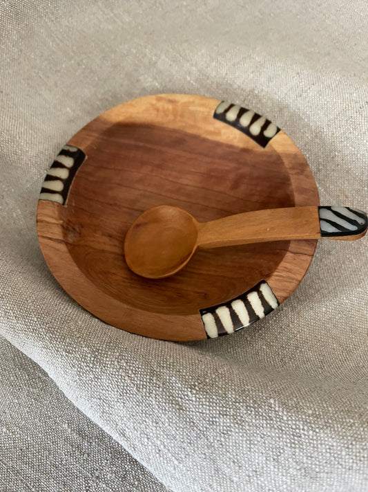 Houten lepels mini met koehoorn