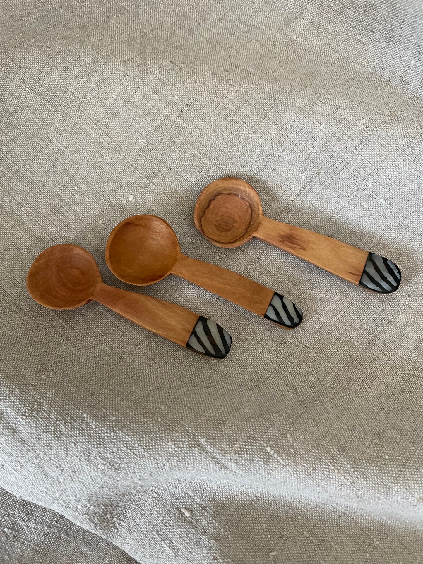 Houten lepels mini met koehoorn