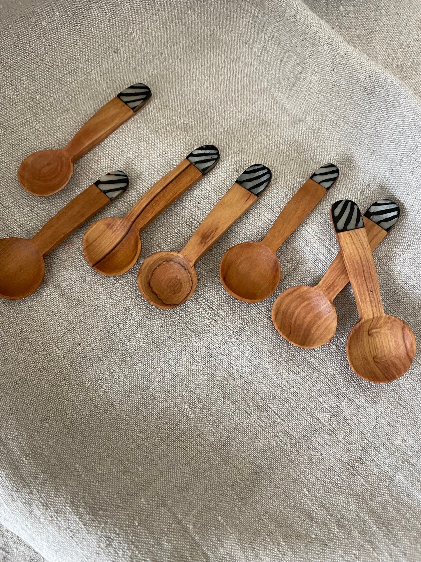 Houten lepels mini met koehoorn