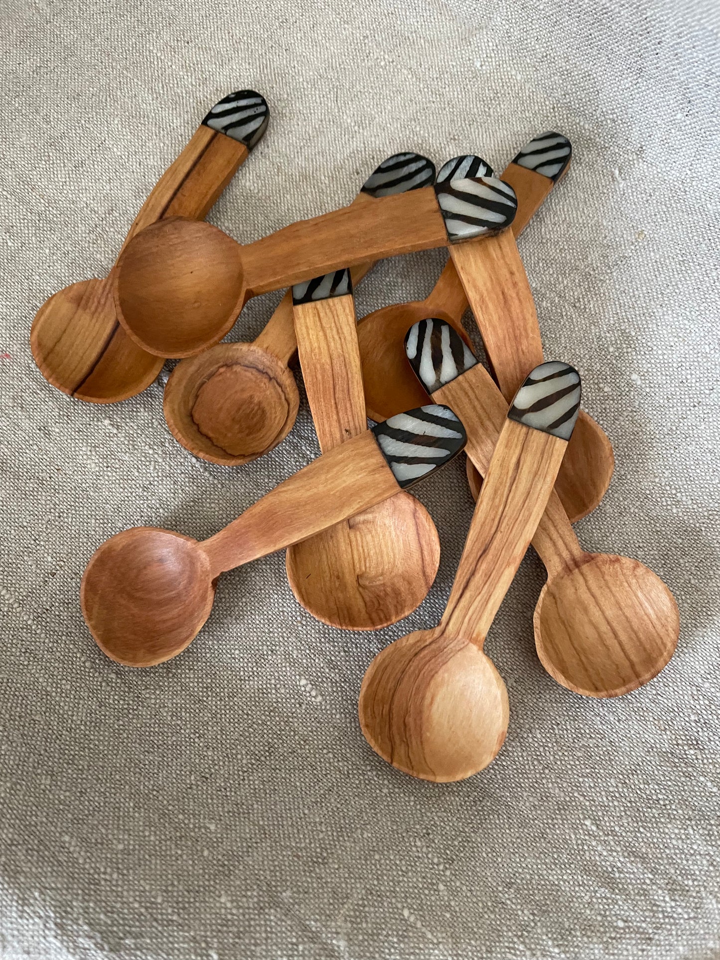 Houten lepels mini met koehoorn