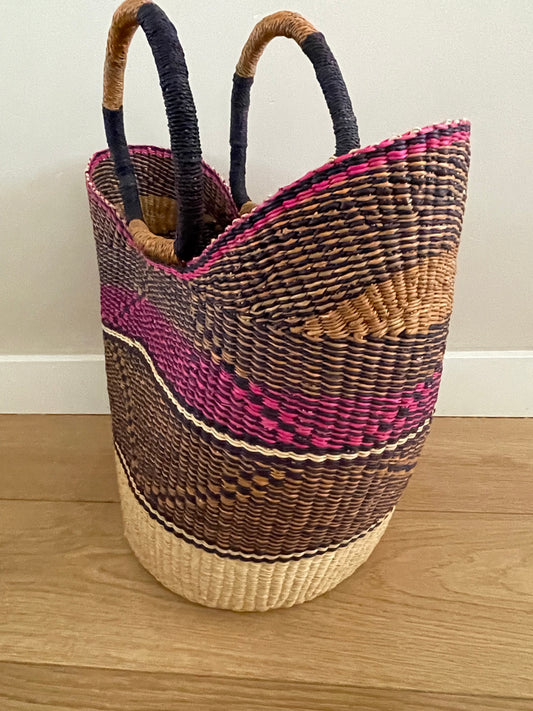 Bolga rieten mand multi color