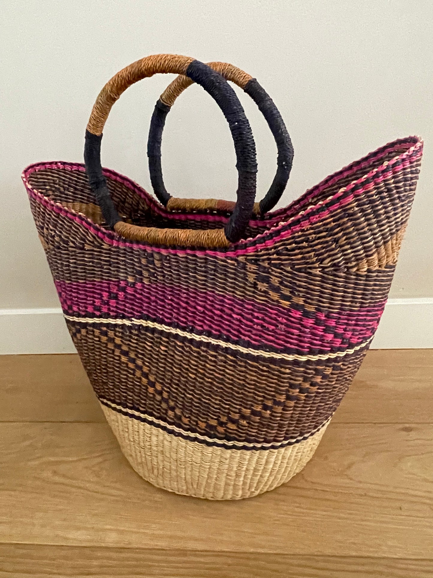 Bolga rieten mand multi color