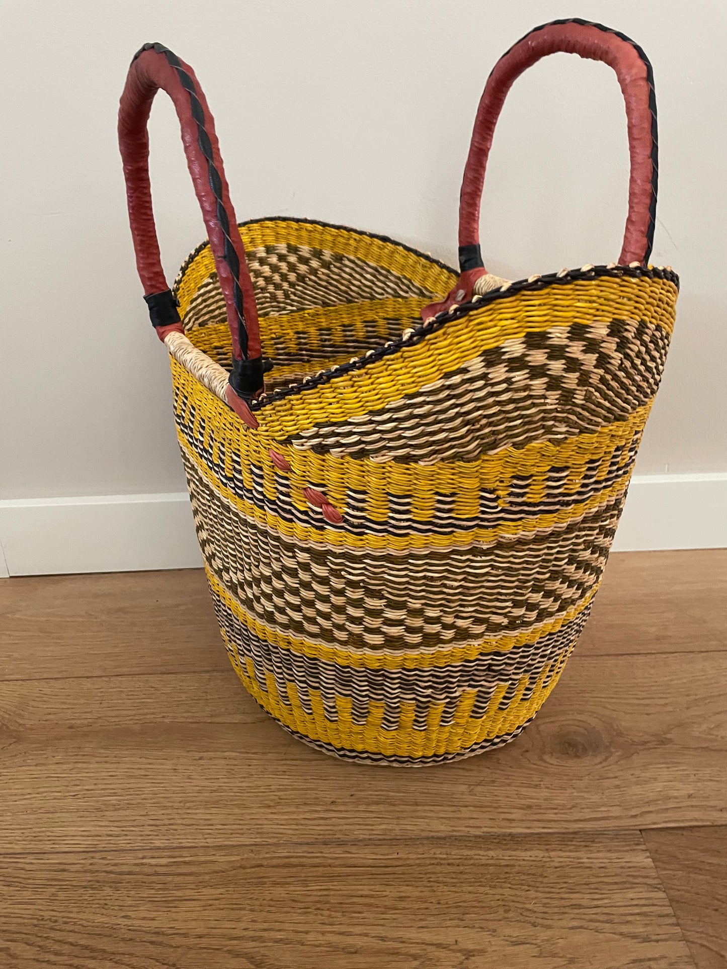 Bolga rieten mand multi color