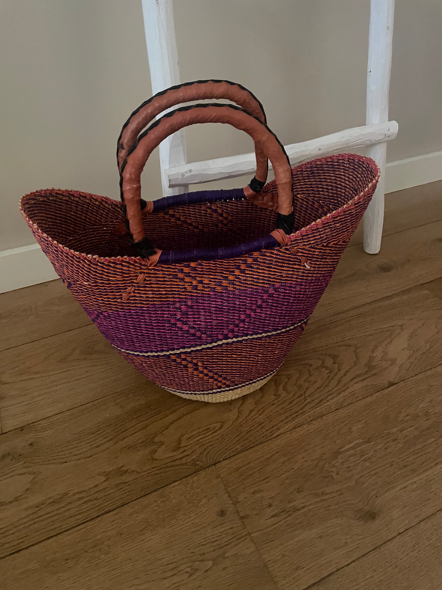 Bolga rieten mand multi color