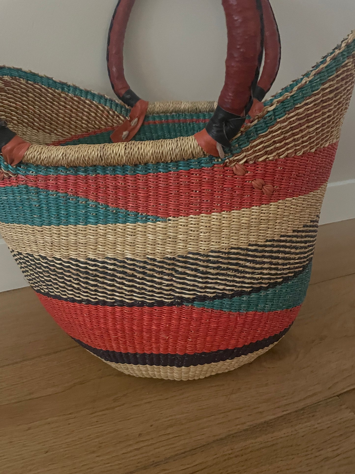 Bolga rieten mand multi color