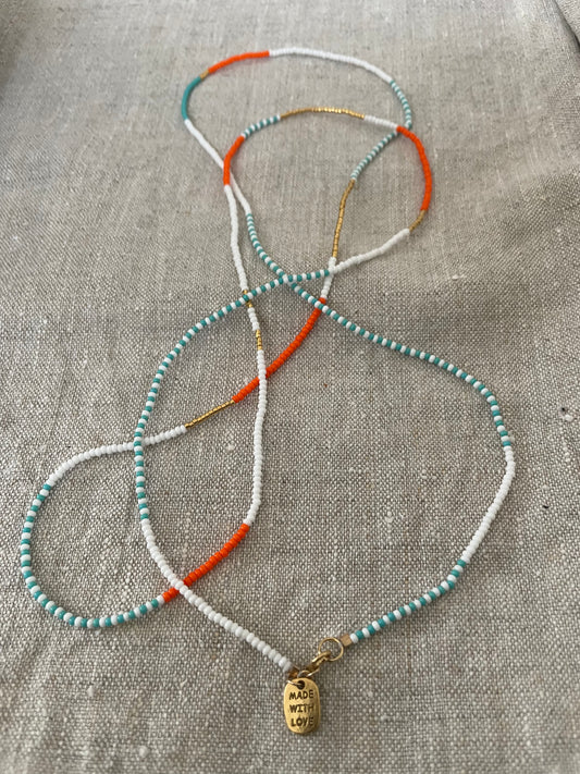 Long Endito multi wrap collier turquoise