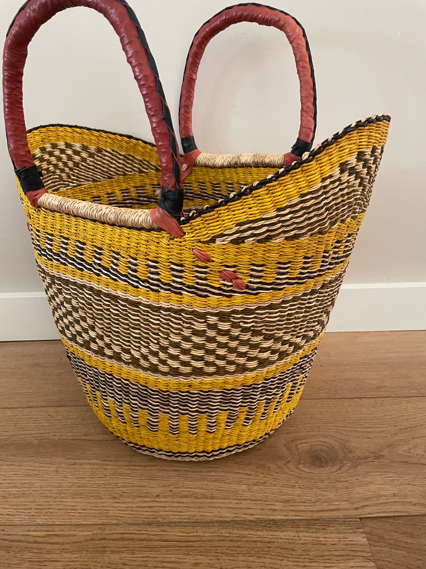 Bolga rieten mand multi color