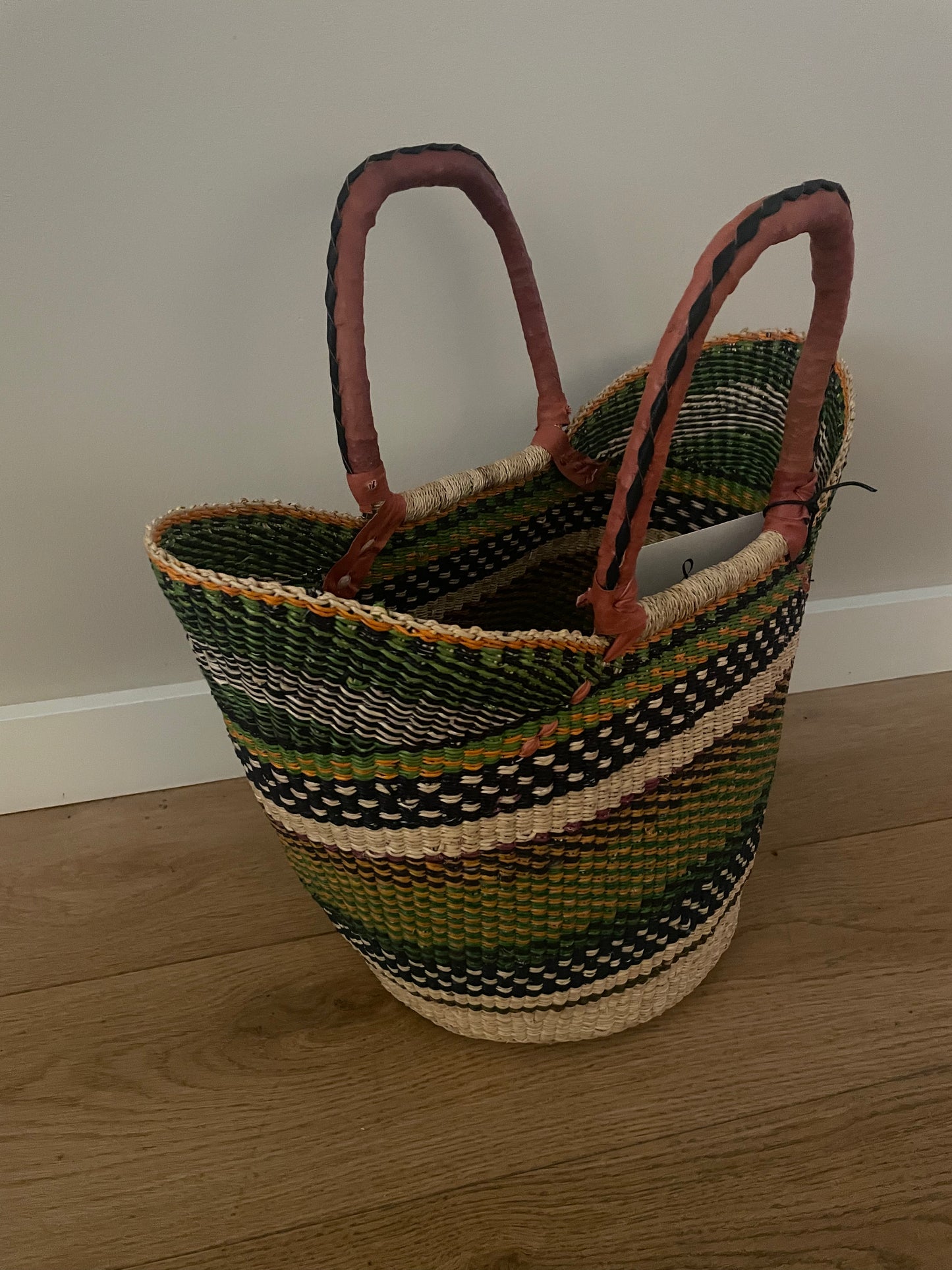 Bolga rieten mand multi color