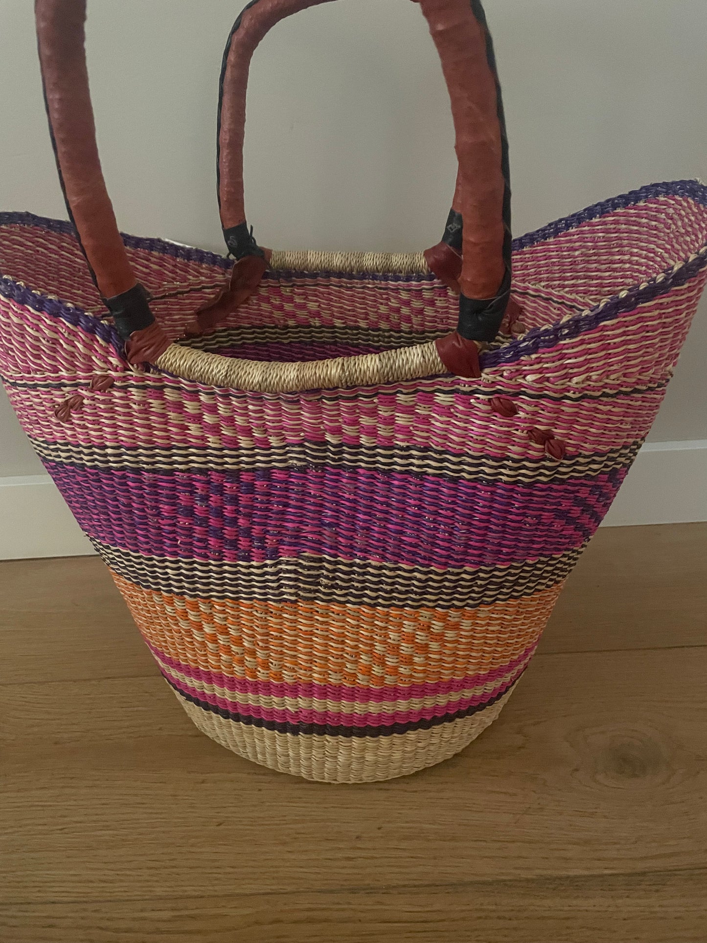Bolga rieten mand multi color