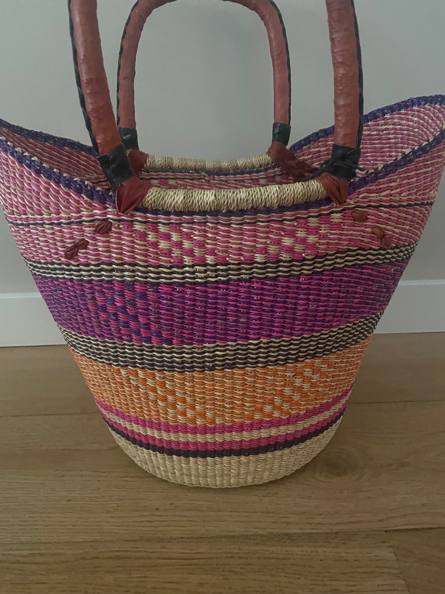 Bolga rieten mand multi color