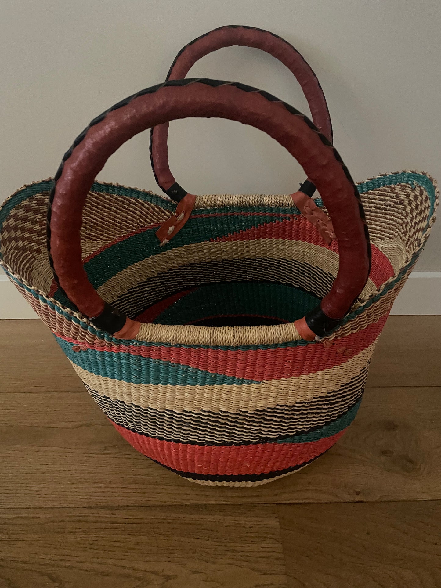 Bolga rieten mand multi color