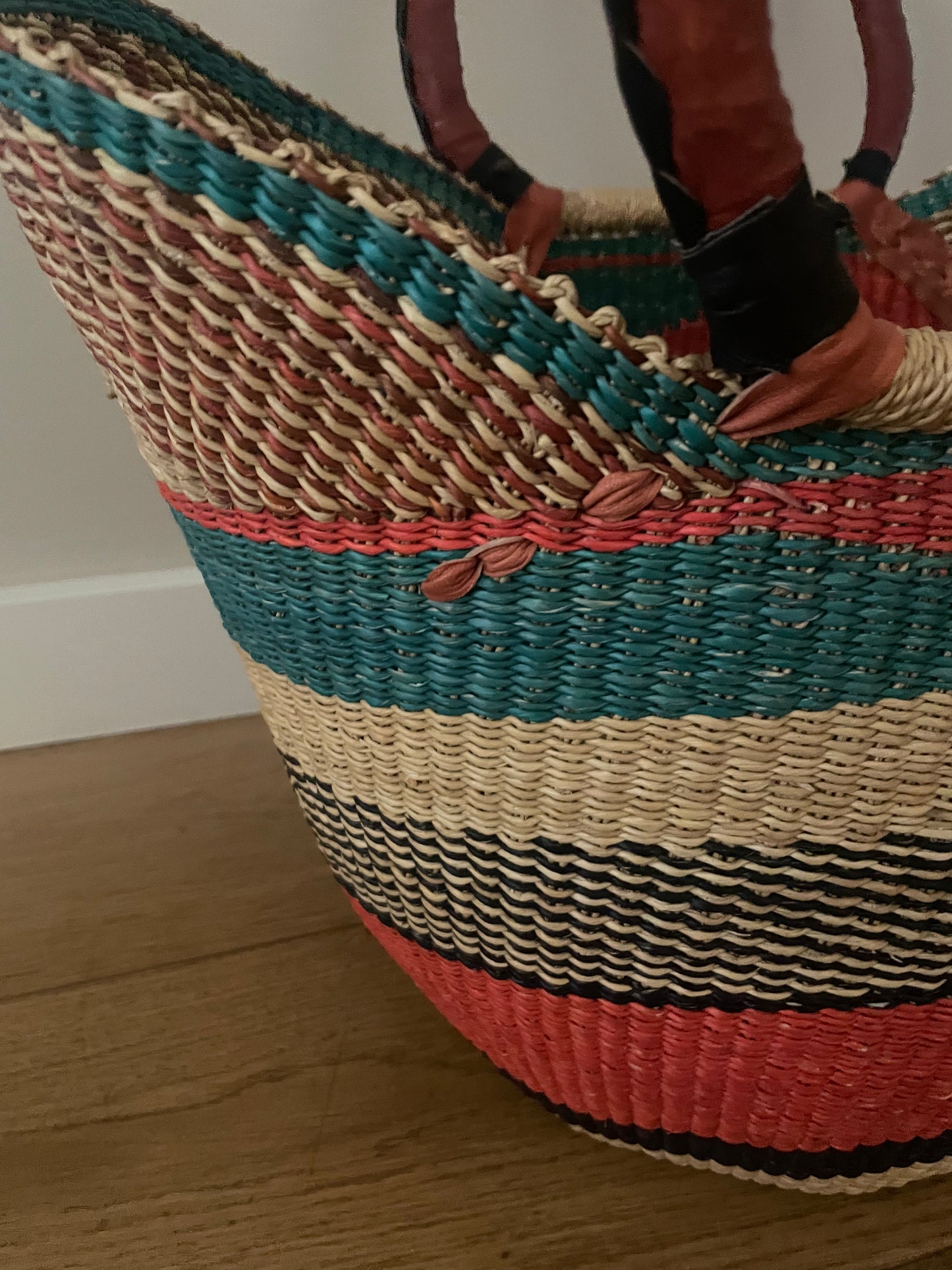Bolga rieten mand multi color