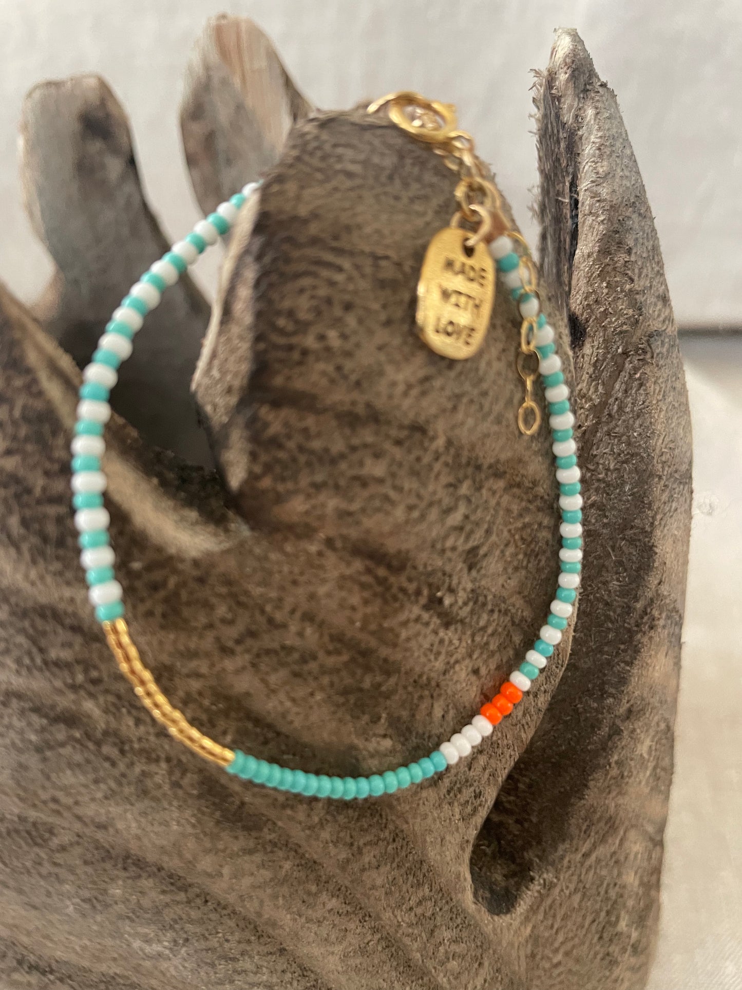 Endito armband turquoise/wit