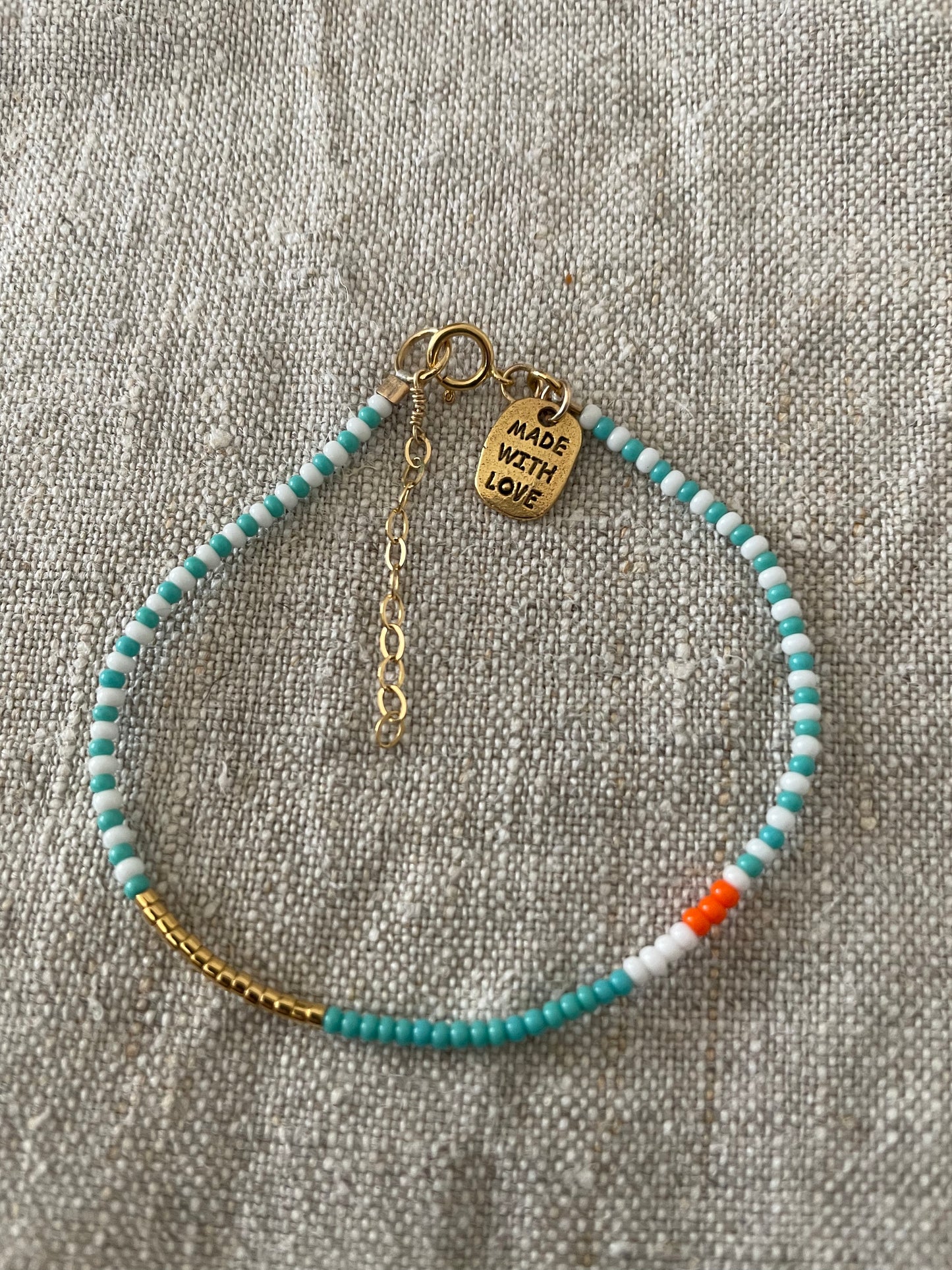 Endito armband turquoise/wit