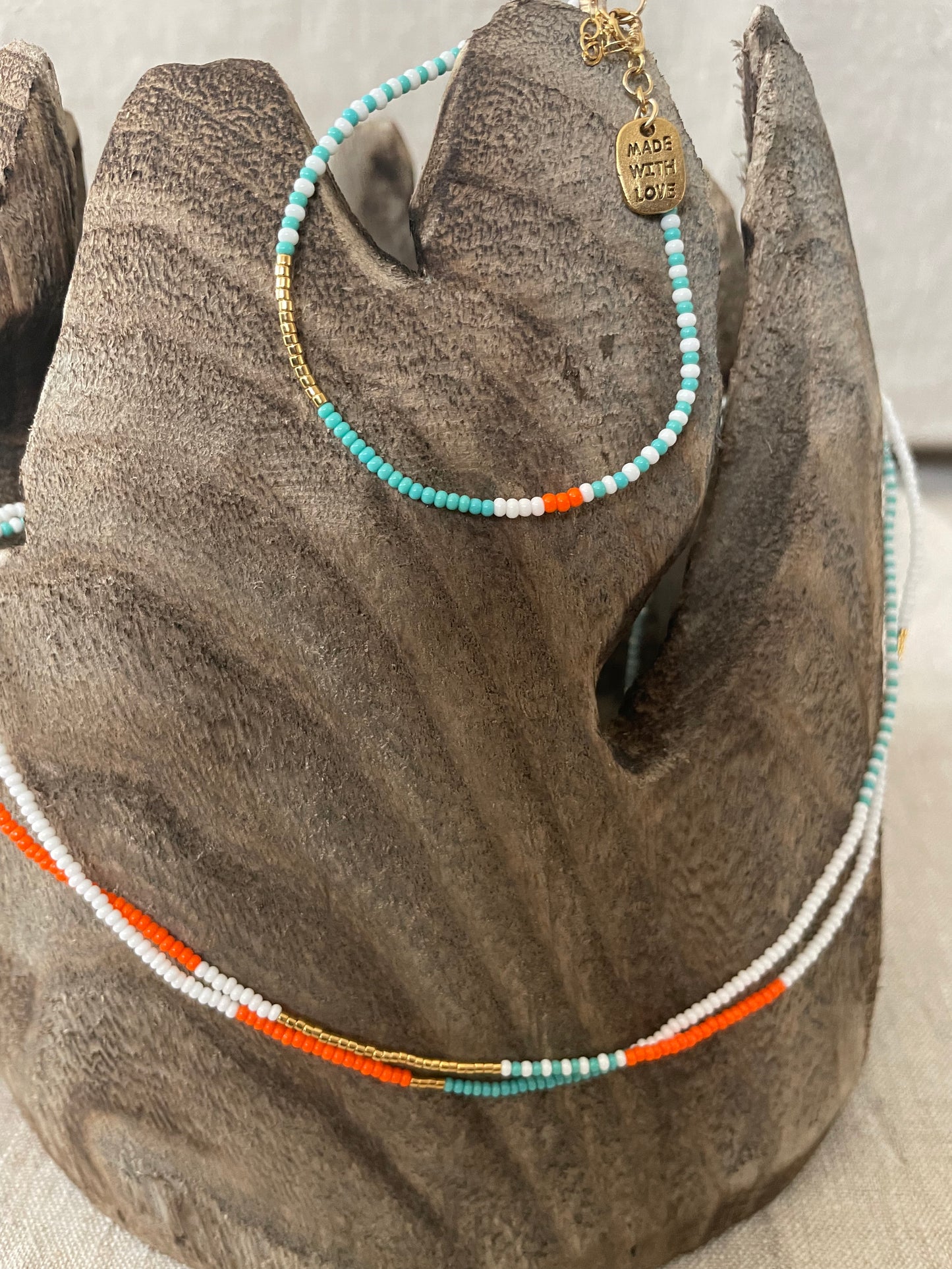 Long Endito multi wrap collier turquoise